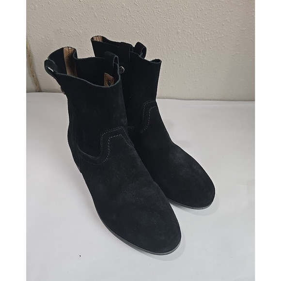 Frye & Co Sarah Shortie Black Suede Pull On Ankle Booties Womens Size 10M - Picture 1 of 7